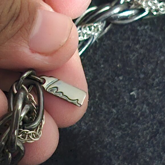 Lane Bryant Purple Rhinestone And Silver Tone Chain Necklace - Picture 6 of 6